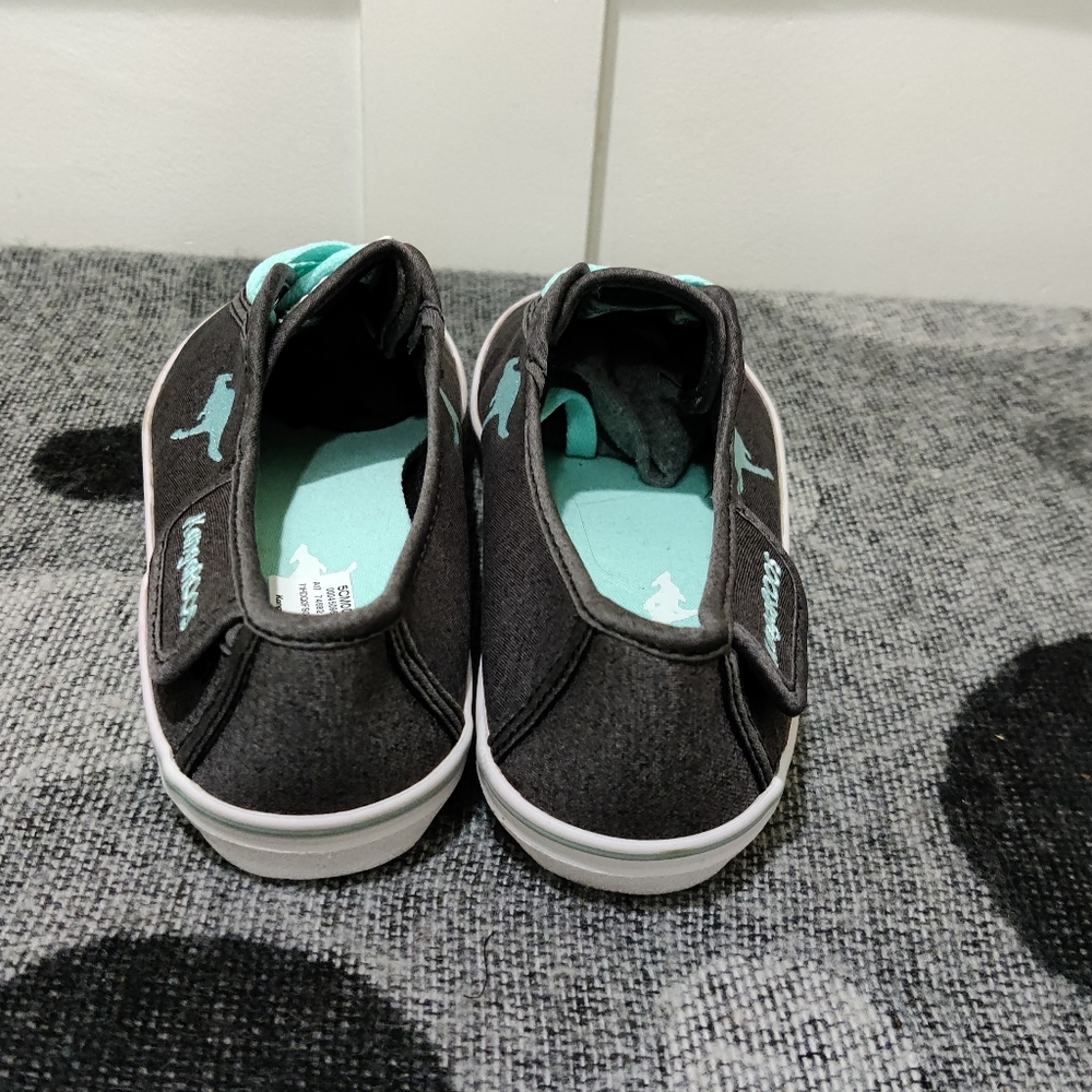 KangaROOS Canvas Sneakers Charcoal Grey Aqua Lace-Up Women’s 6.5 - Picture 5 of 8